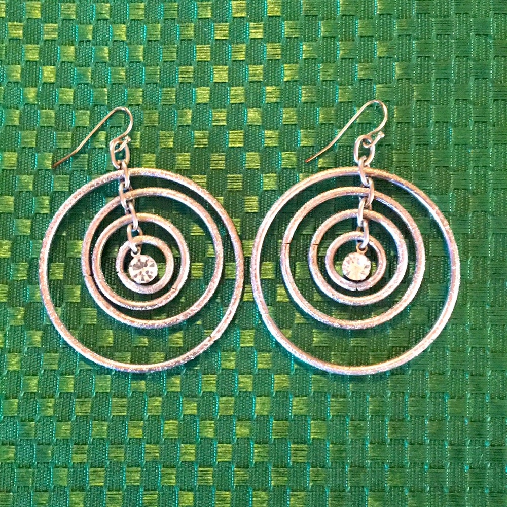 Hammered silver earrings